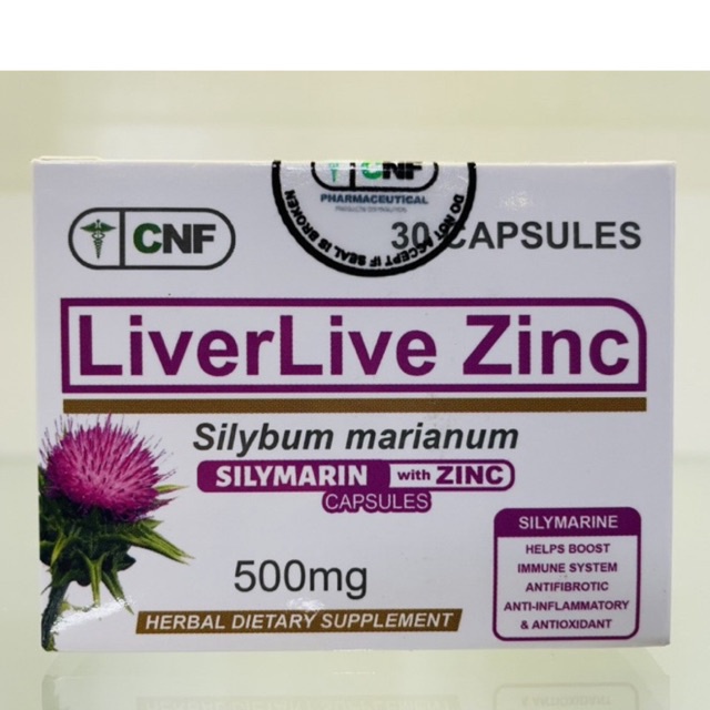 LIVER LIVE ZINC (Silymarin + Zinc 500mg) 30 Capsules Shopee Philippines