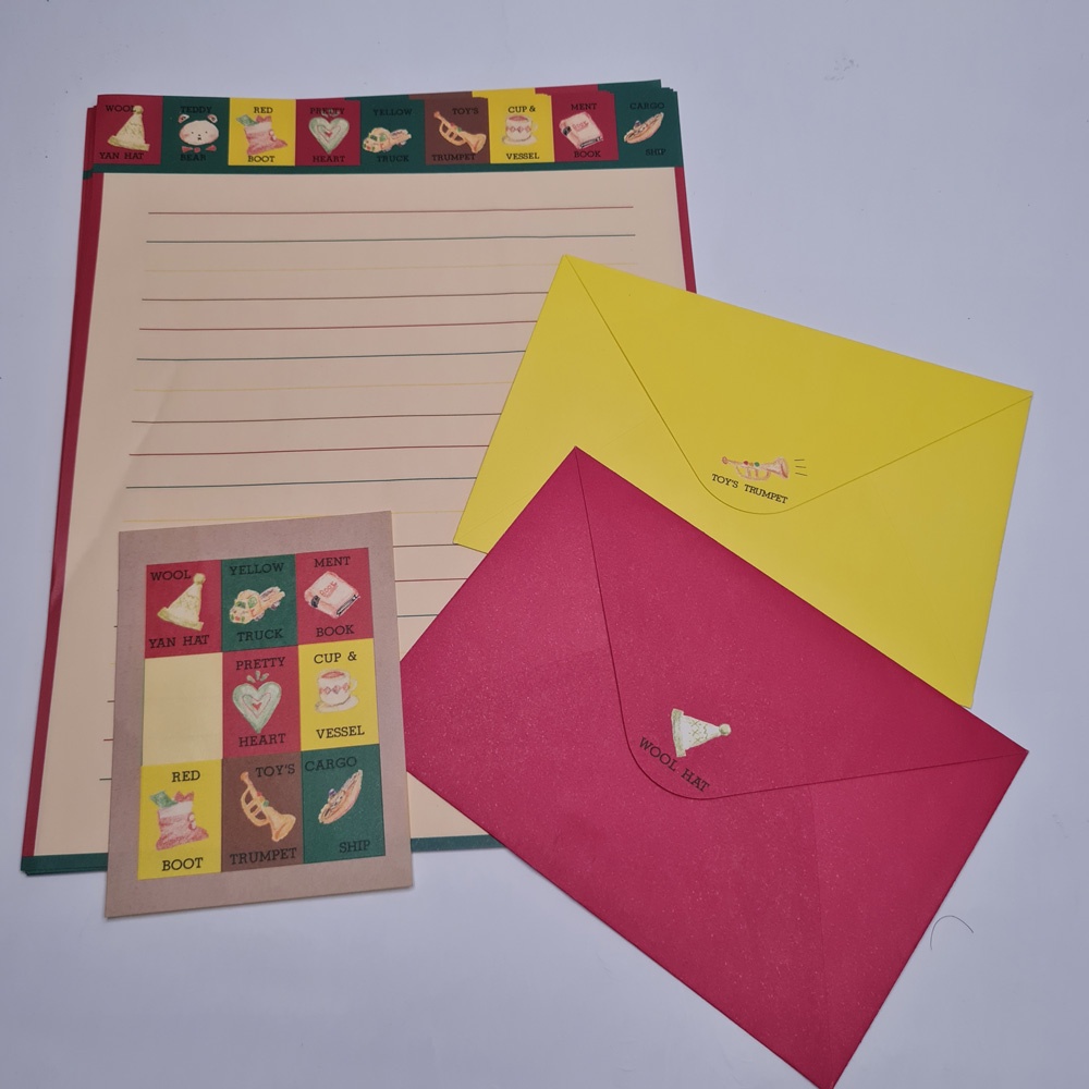 PRELOVED Cute Stuff Lettering Letter Set Sticker Kawaii Japan Envelope ...
