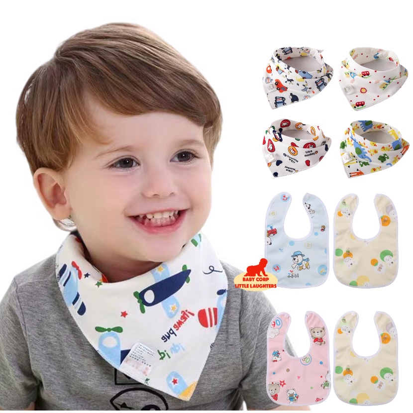 NEW DESIGNS Baby Corp Infant Triangle Bib 2 Sided 100 Cotton Bibdana