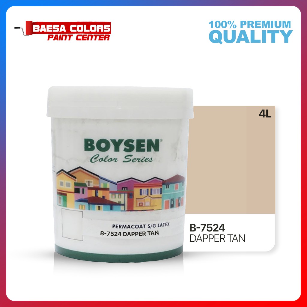 BOYSEN PERMACOAT LATEX PAINT COLOR SERIES DAPPER TAN B 7524 4L Shopee 