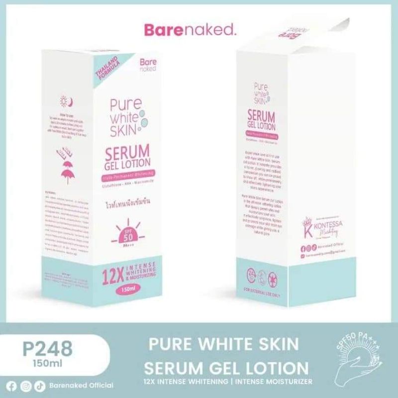 Pure White Skin Serum Lotion By Barenaked Shopee Philippines