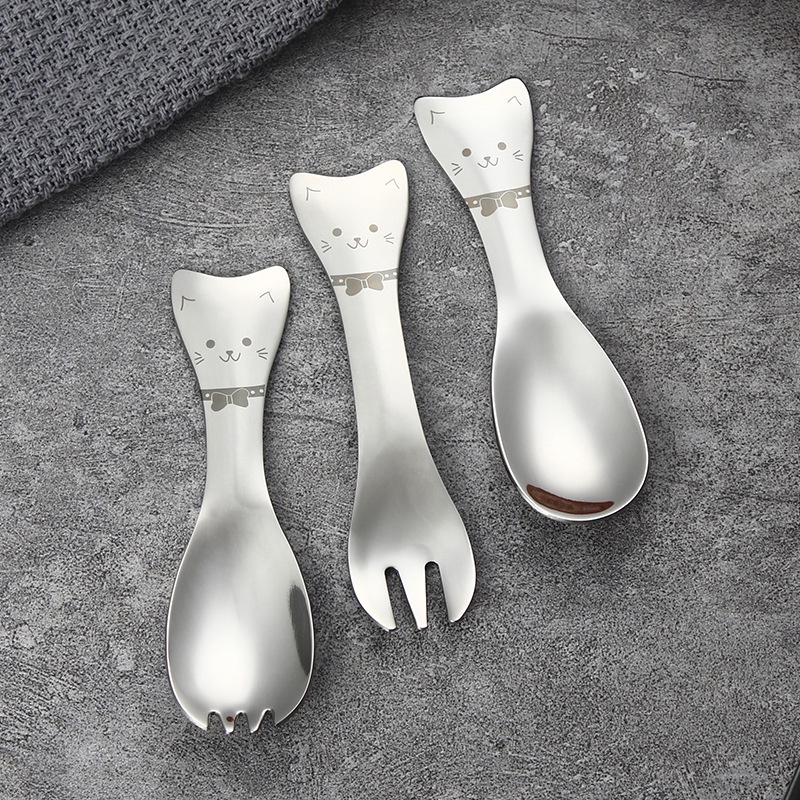 High Quality 304 Stainless Steel Spoon Fork Spork For Children Baby