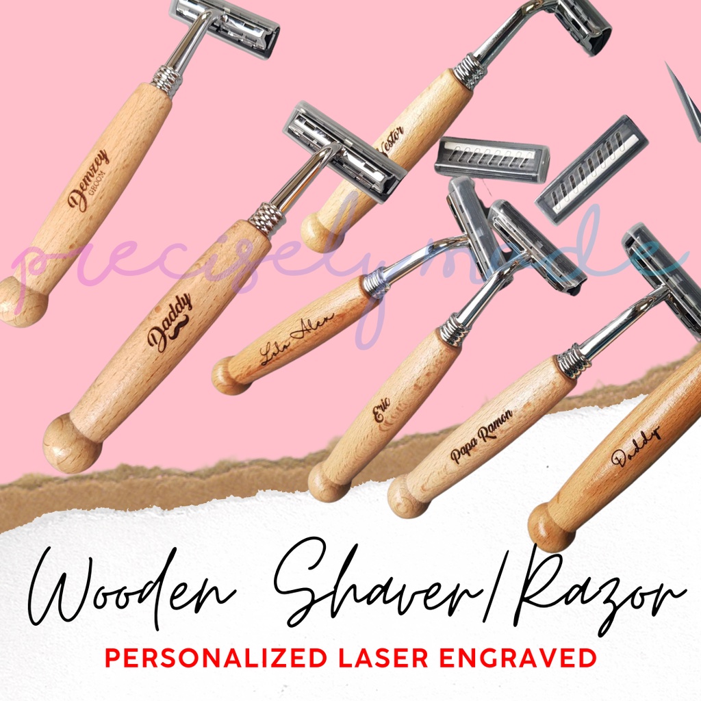 Personalized Wooden Shaver | Wooden Razor | ENGRAVED | Shopee Philippines
