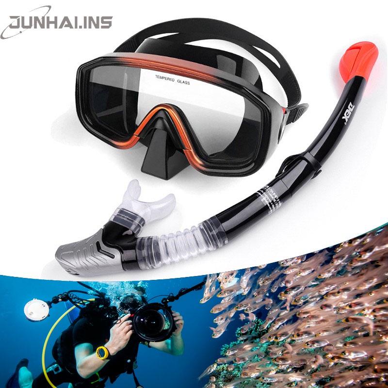 (COD) Professional Tempered Glass Diving Mask Waterproof Anti-Fog Man ...