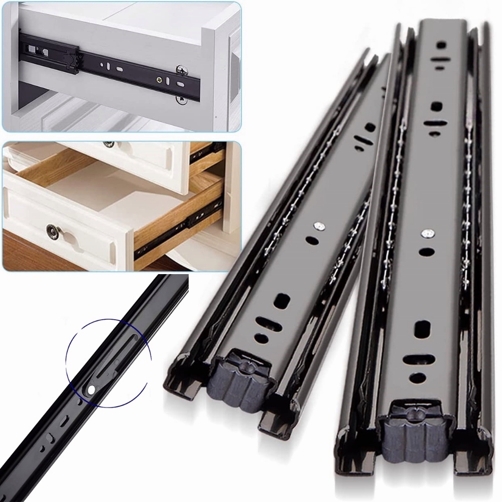 1 pair (2pcs) Drawer slide rail threesection guide (11inch, 13inch