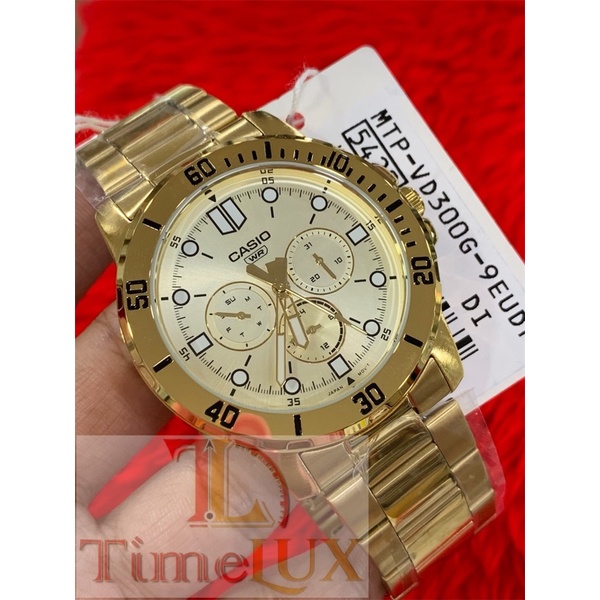 Casio Orologio Analogico MTP-VD300G-1EUDF, multicolore, Bracciale