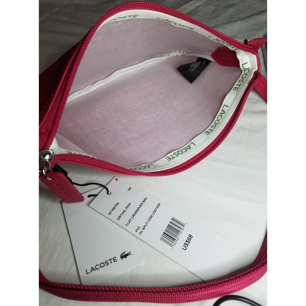 Lacoste Women Flat Crossover Bag Virtual Pink color