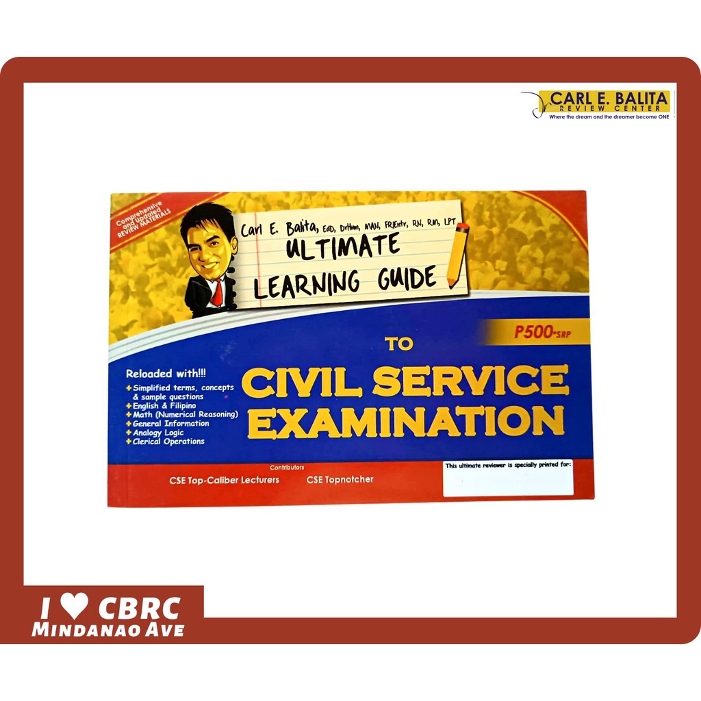 CBRC CSE REVIEWER Ultimate Learning Guide to CIVIL SERVICE EXAMINATION ...