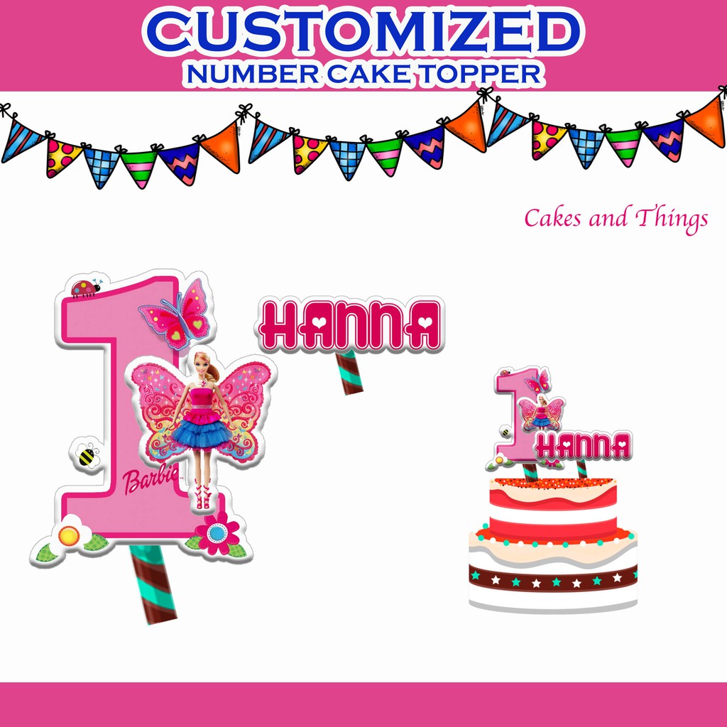Number Cake Topper SET B - DINOSAUR/BARBIE/TOY STORY/CARS/PRINCESS ...