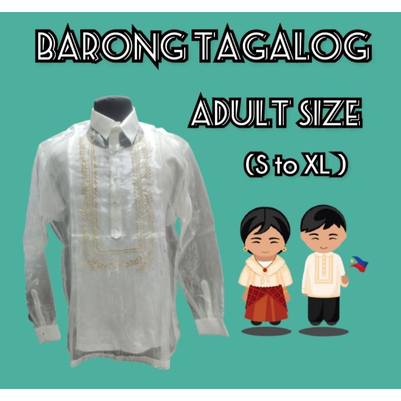 VEJ CO ' BARONG TAGALOG/ ORGANZA / BARONG FOR ADULT Shopee Philippines