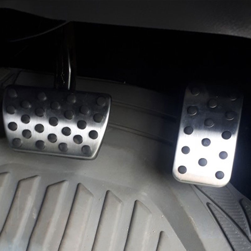 Unbranded Non-Slip Silver Steel & Rubber Pedal Pad Cover – Fits Honda Accord Civic CRV Odyssey (Push-On)