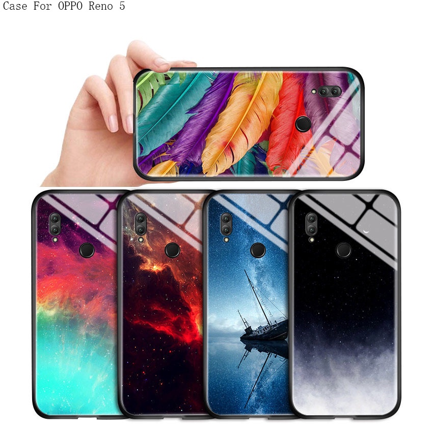 OPPO Reno 5 4 Pro 5F 4F 4G 5G For Hard Casing Aurora Gradient Phone ...