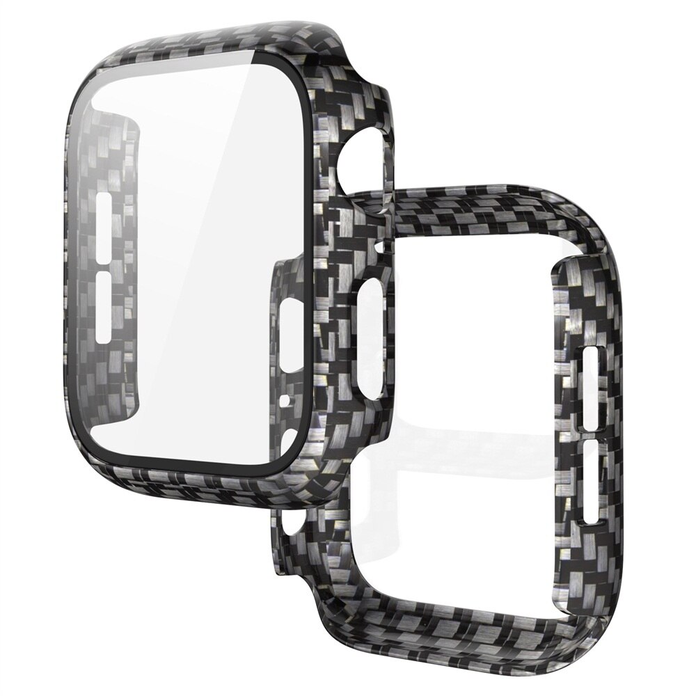 Matte Carbon PC Case for Apple Watch Series 6 5 4 SE Tempered Glass Full Cover Screen Protector for iWatch 40mm 44mm Shopee Philippines