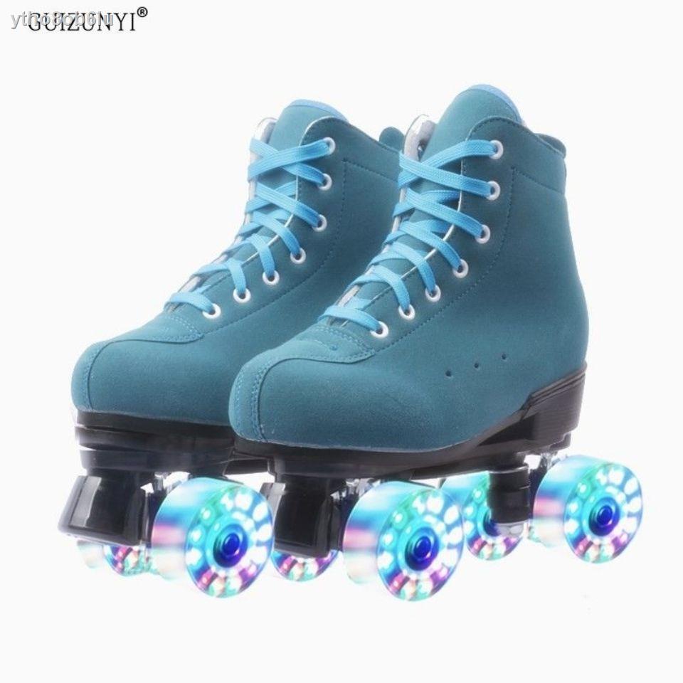 ¤Blue roller skates adult double roller roller skates fourwheeled 4