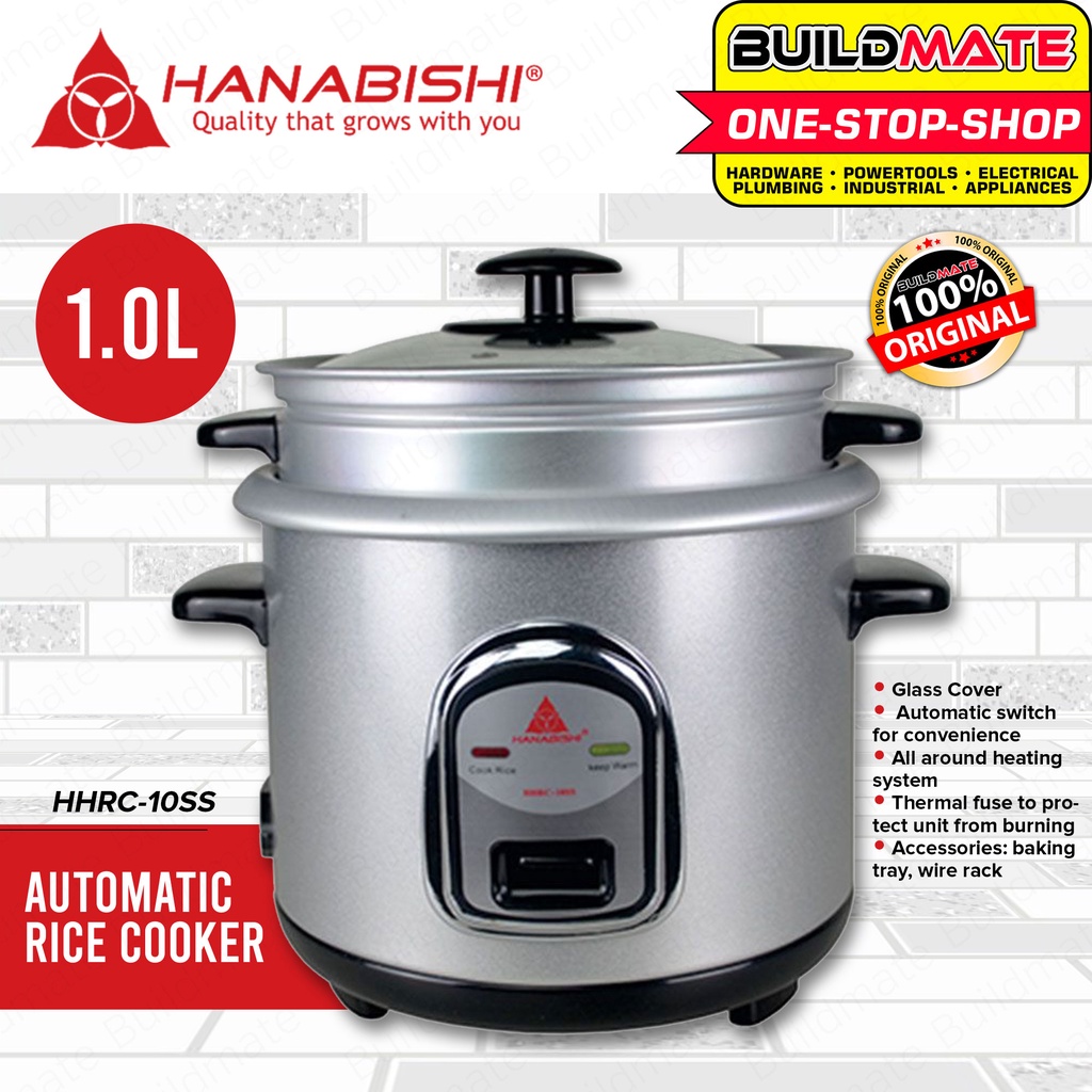 CODHANABISHI Rice Cooker with Steamer 1L 5 CUPS Silver Series HHRC10SS