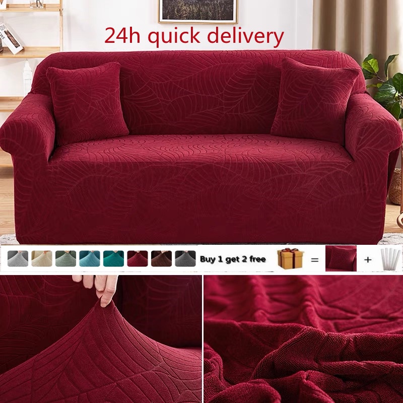 Universal Thick Embossed velvet Sofa Covers Elastic Stretch Slipcovers Sofa Protector 1/2/3/4