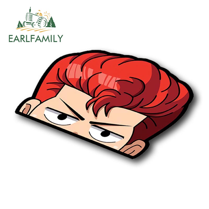 EARLFAMILY 13cm x 8cm Car Stickers Sakuragi Hanamichi Peeker Slam Dunk ...