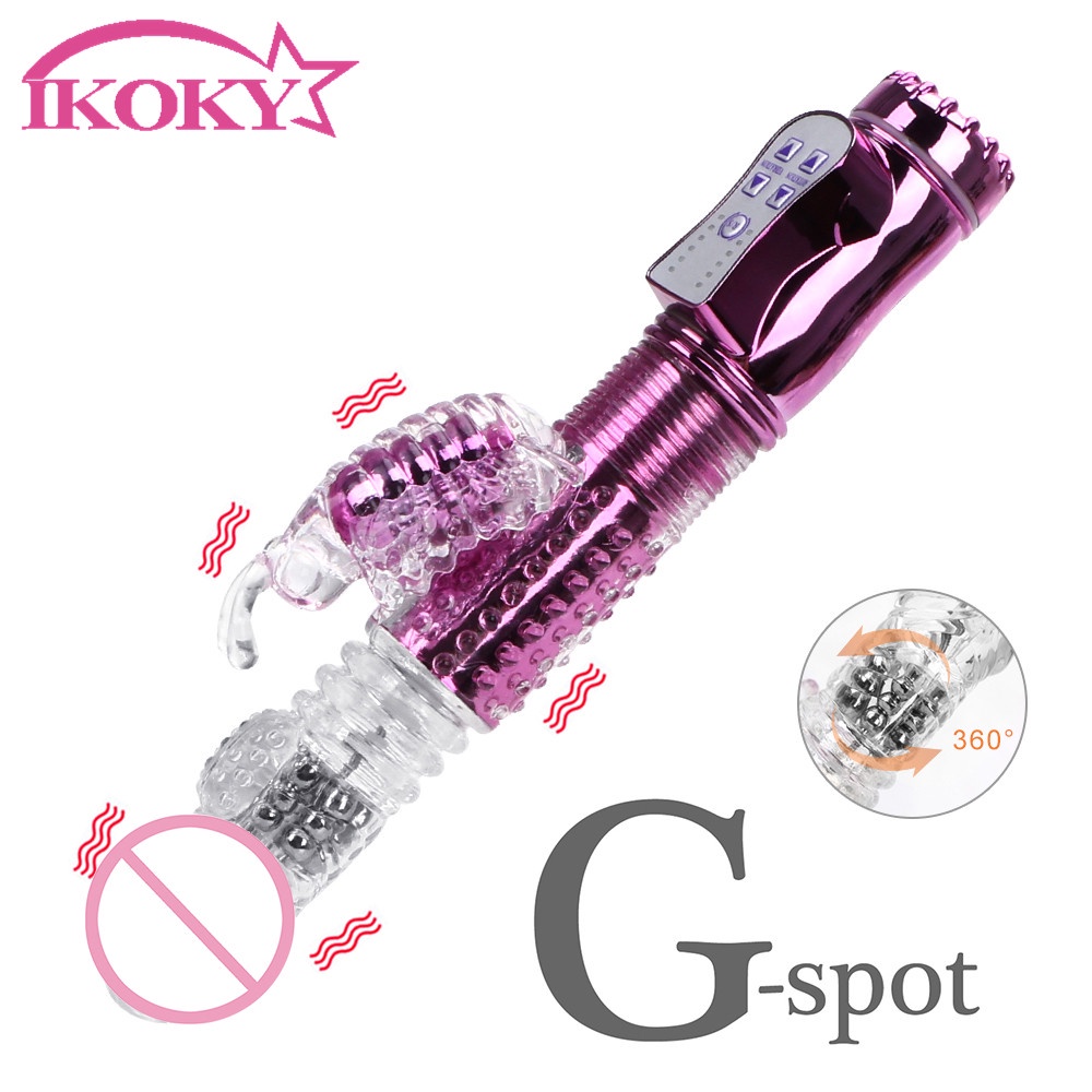 Ikoky Vibrator For Women Sex Toys Telescopic Rotating Bead Rods Dildo