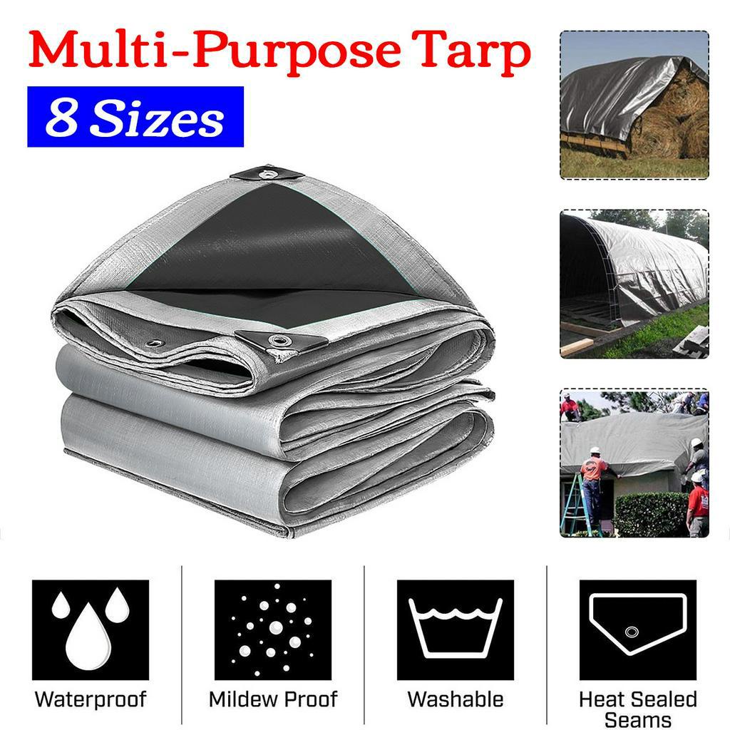 Heavy Duty Tarps,Bexikou Waterproof PE Green Tarpaulin,1.5m X 2m Double Sided Tarpaulin Multiple Purpose Tarp Sheet Outdoor Camping Fishing Garden Fu