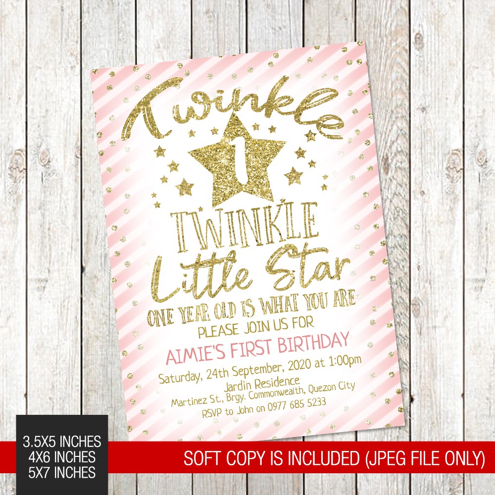 Twinkle twinkle little 2024 star theme invitation