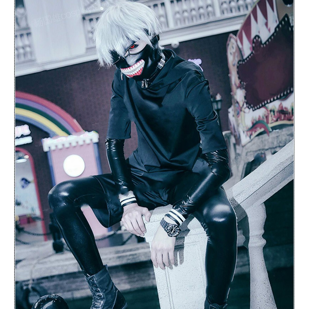 Men's Tokyo Ghoul Ken Kaneki Battle Uniform Cosplay Costume | Shopee ...