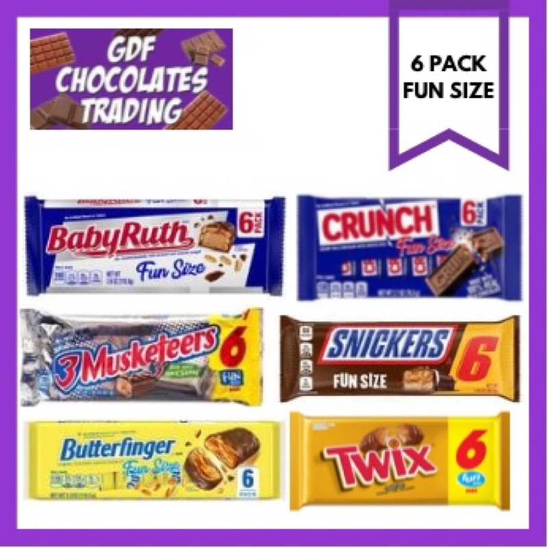 TWIX, SNICKERS, BUTTERFINGER, CRUNCH, BABY RUTH & 3 MUSKETEERS FUN SIZE ...