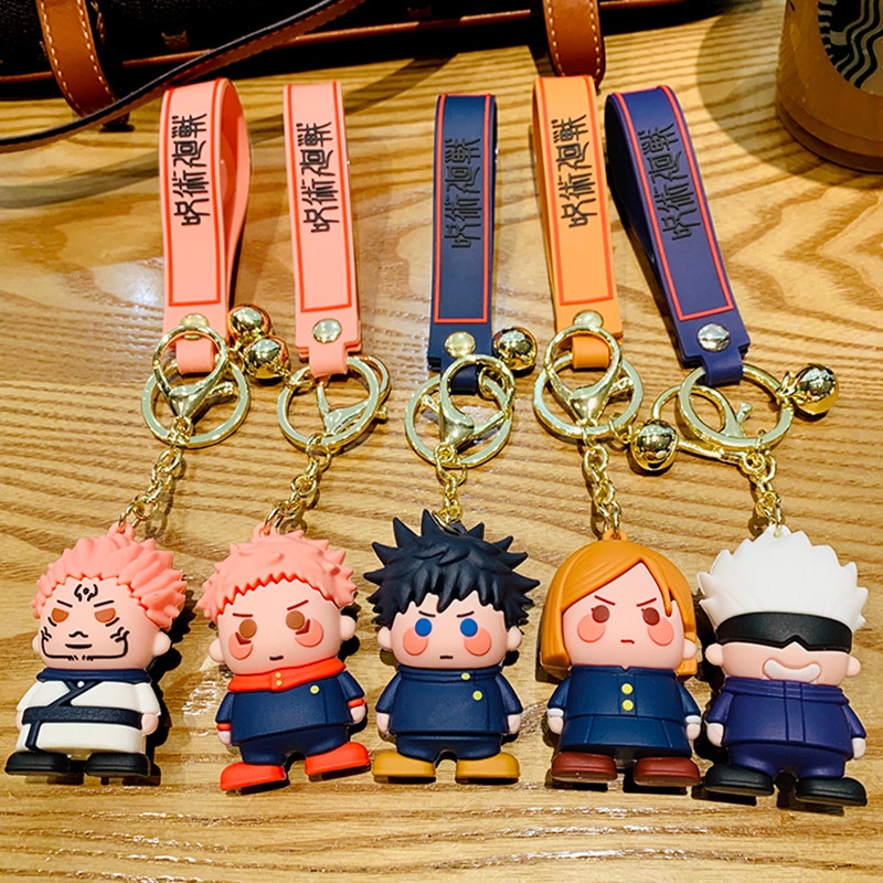 Anime Jujutsu Kaisen Keychain Yuji Itadori Gojo Satoru Figure Pvc Pendent  Key Ring for Car Key Gifts Cosplay Accessories