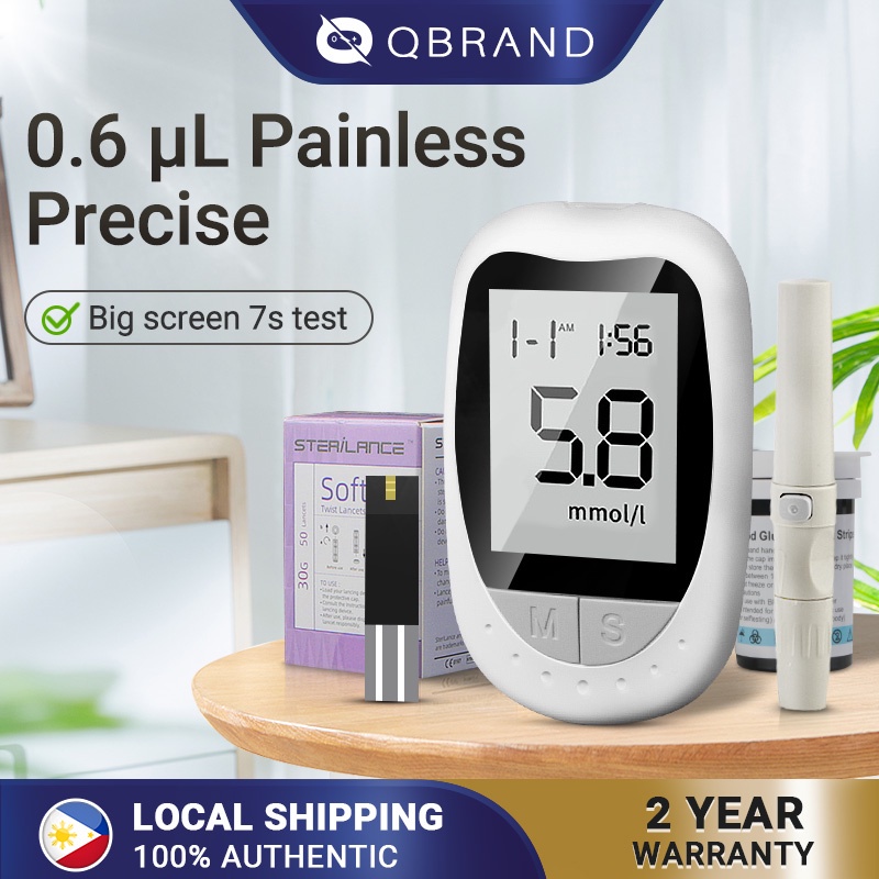 【Philippine cod】 Qbrand 2 In 1 Blood Glucose Meter Set With