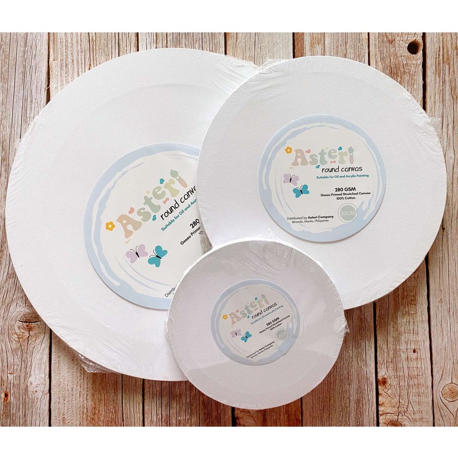 Asteri 280GSM Gesso Primed Round Canvas [20cm/30cm/40cm] | Shopee ...
