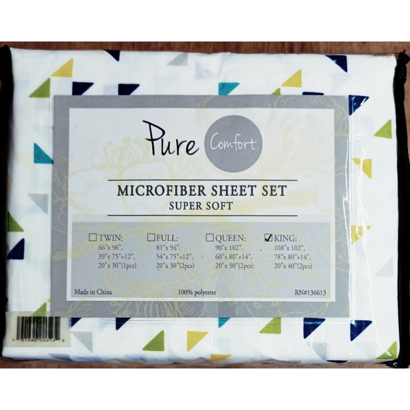 Pure Comfort Microfiber Twin/Full /Queen/King 4pc Bed Sheet Set Super Soft