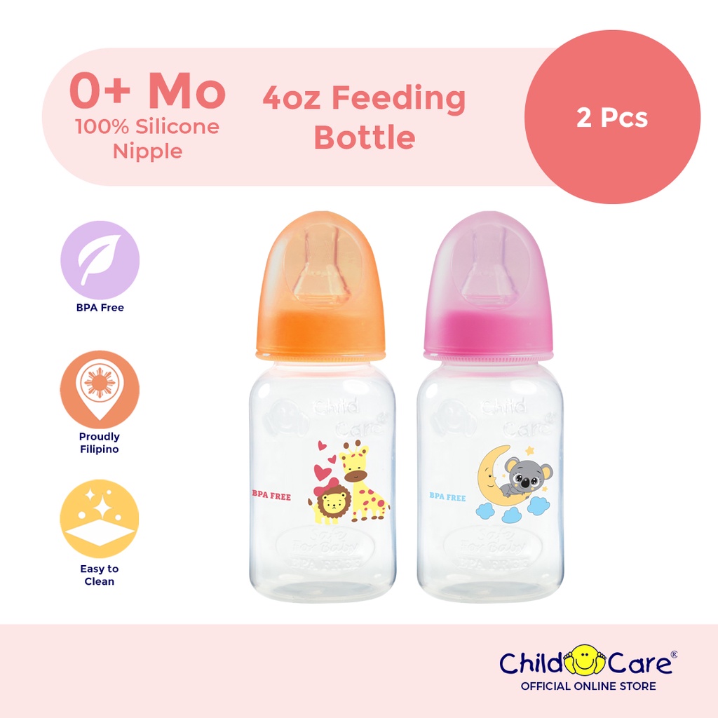 BPA Free Non-Toxic 4oz Feeding Bottle with Round Cap, Set of 2 For Boy ...