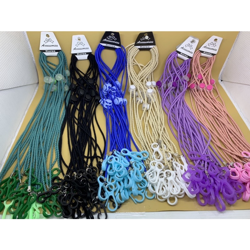 12 pcs Mask Necklace / 1 Dozen Strap Mask Rubber Threaded Mask | Plain ...