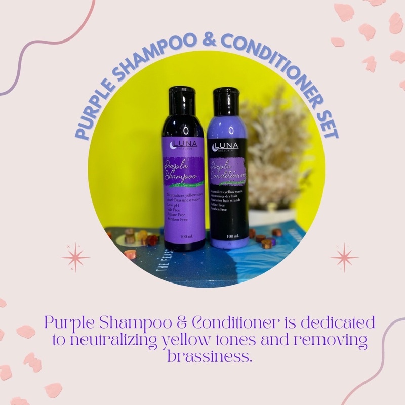 Luna Purple Shampoo and Conditioner Set (100mL) SPH Manila Shopee