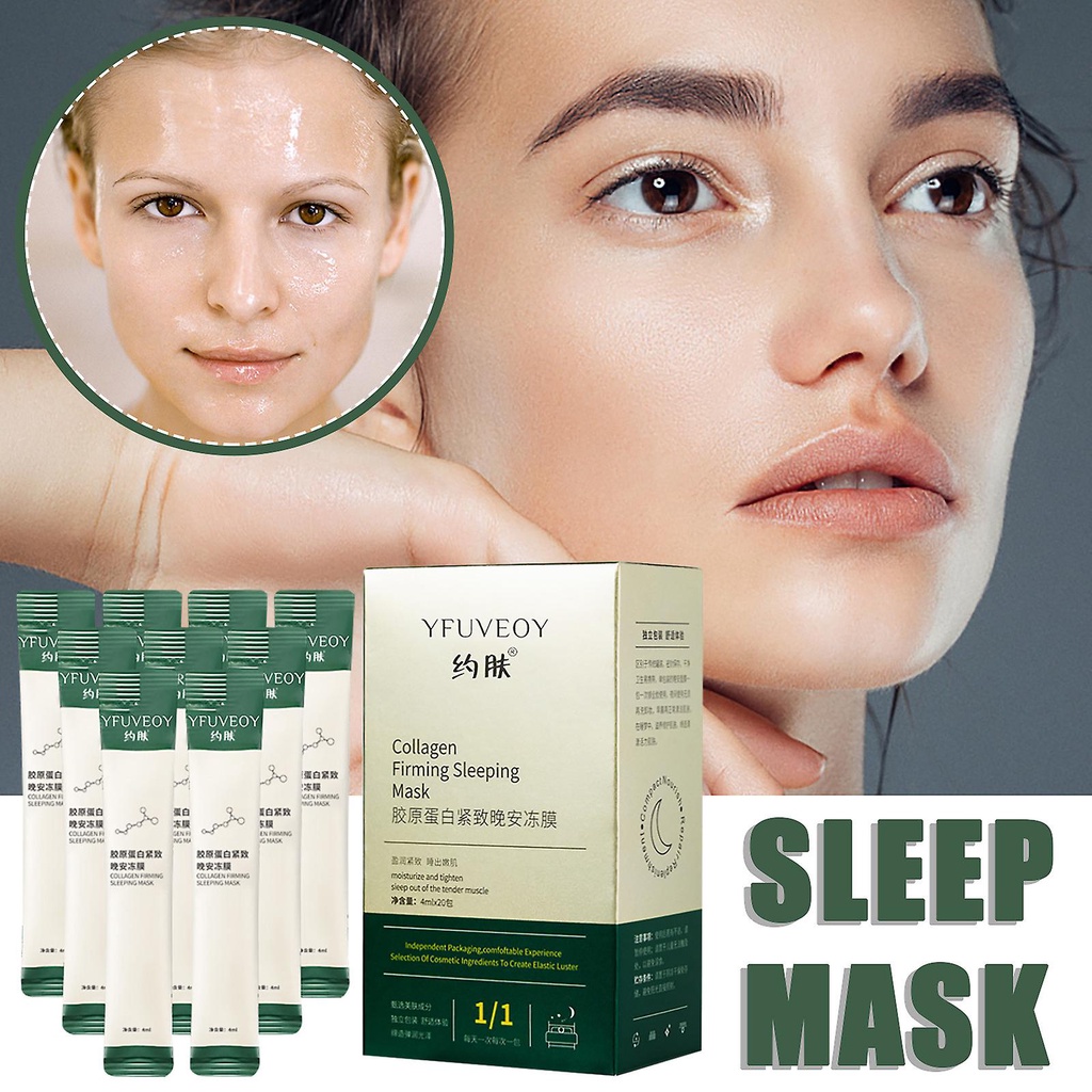 Collagen Firming Sleeping Mask Jelly Sleep Mask Antiaging antiwrinkle Moisturizing Mask 20pcs