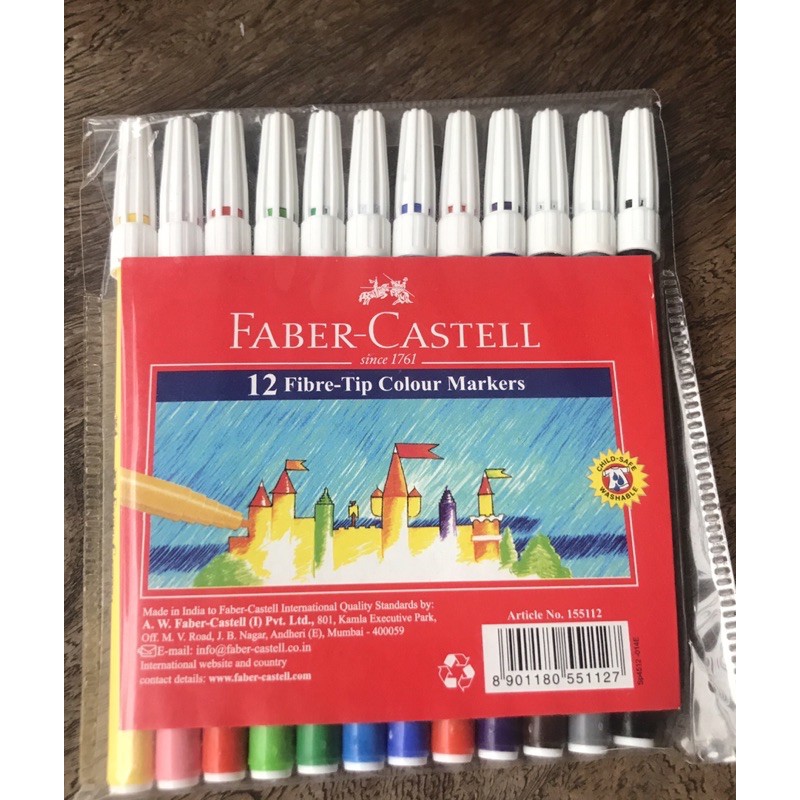 Faber Castell Fibre Tip Colour Pens Pack of 12 / 20 Colours Markers 