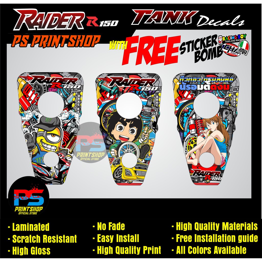 Raider 150 R150 Carb Gas Tank Decal Sticker BATCH 1 | Shopee Philippines