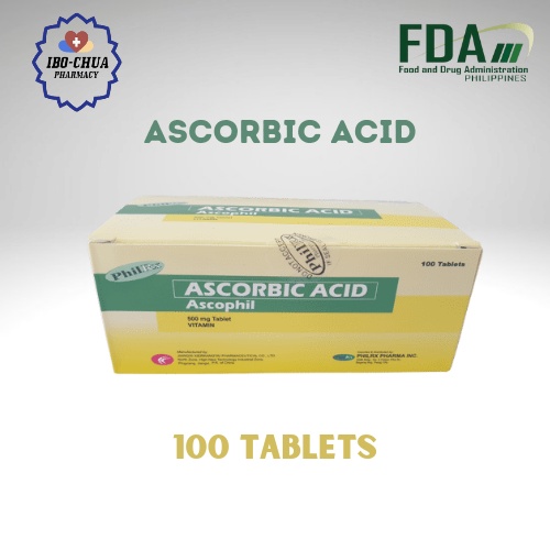 Ascorbic Acid Vitamin C (Ascophil) 500mg tablet 100 tablets Shopee