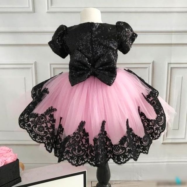 Black Pink Baby Girl Party Birthday Wedding Elegant Lovely Tutu Dress Gown  | Shopee Philippines