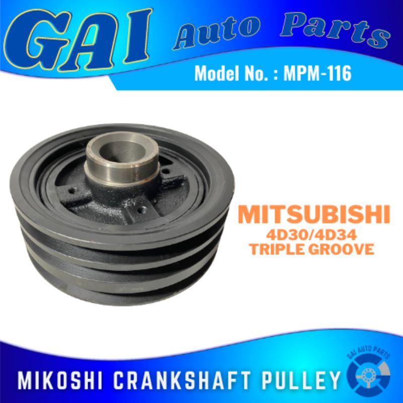Crankshaft Pulley Chrome Triple Groove Fits 1969-1985 Small Block Chevrolet with Long Water Pump Mr Gasket