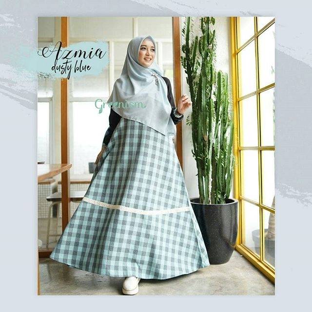AZMIA DRESS DUSTY BLUE by GREENISM | Shopee Philippines