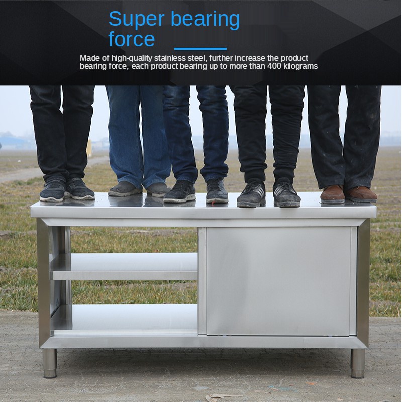 home lifeStainless Steel Workbench Kitchen Console Steel Table Storage ...
