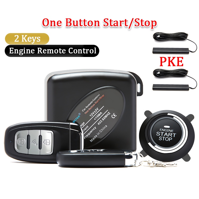 Car Engine Start System PKE Push Button Remote Starter Stop Remote