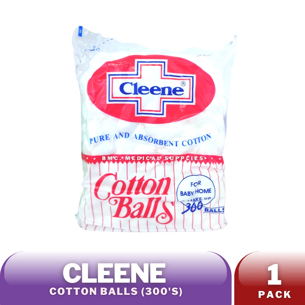 Cleene Cotton Balls (300's) (100's) (50's) and Cotton Roll (90G) (25g