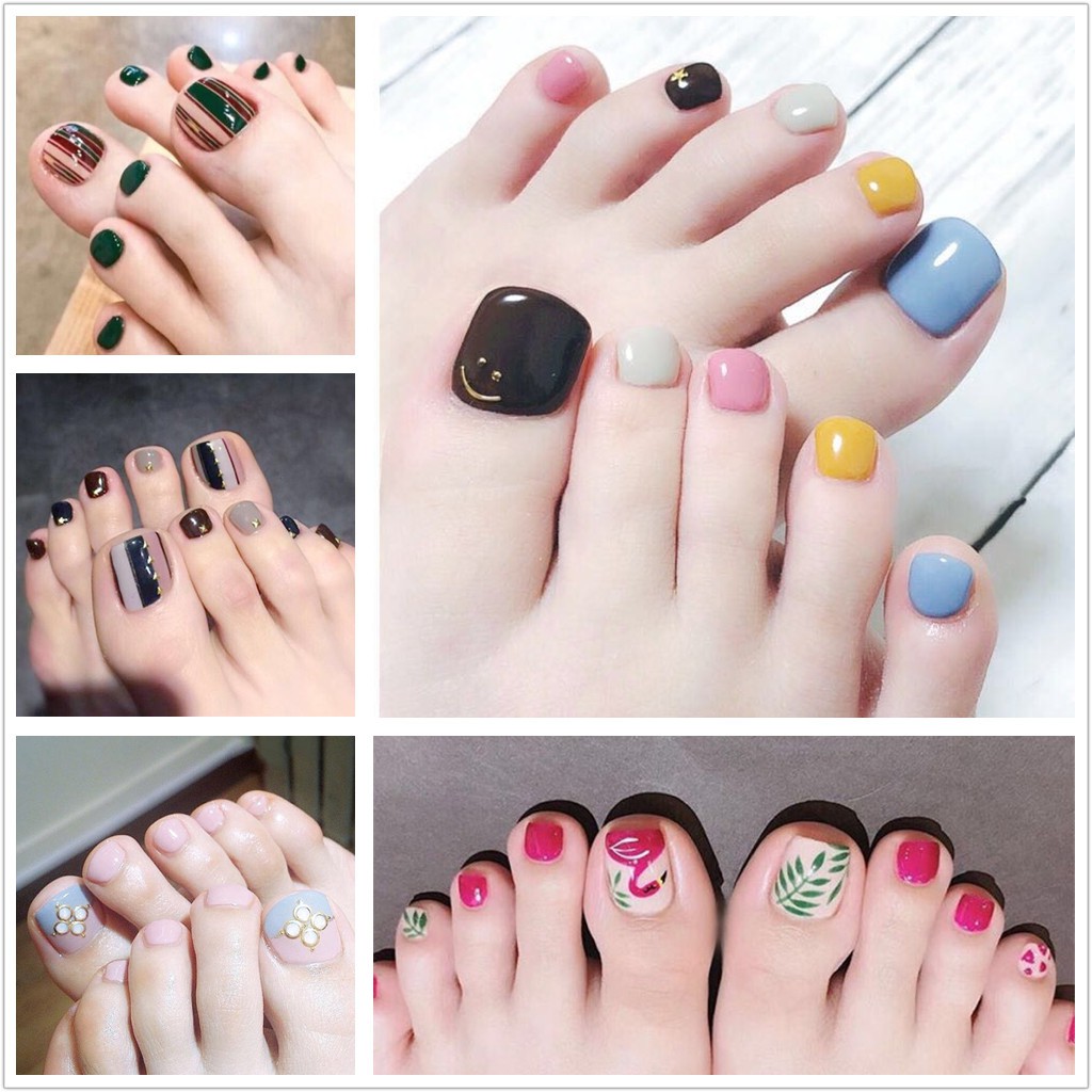 H018-034 3D Toenail Sticker DIY Nail Art Self-adhesive Finger Nail ...