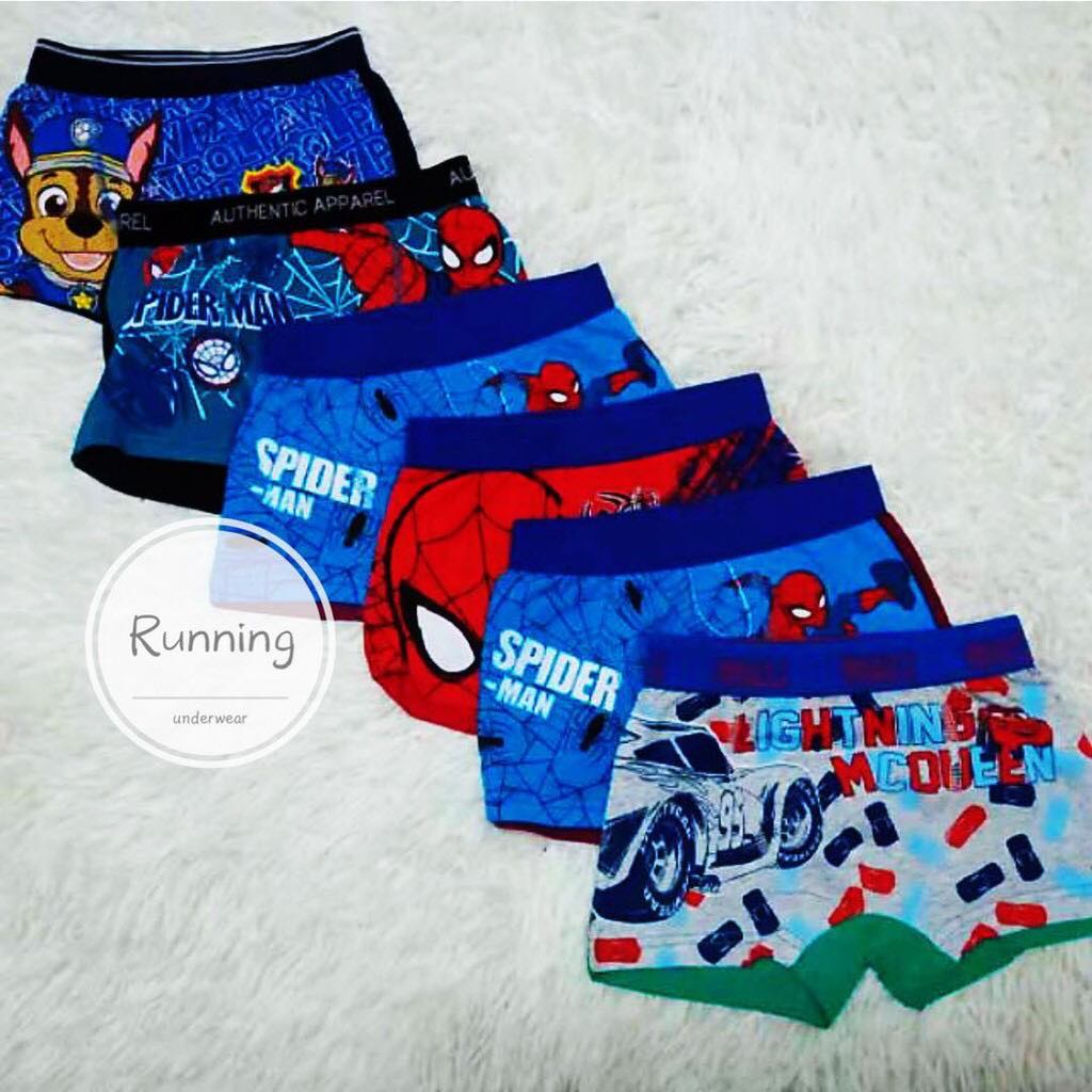 3pc COD 100%cotton stretch KIDS cute CHARACTER BOXER