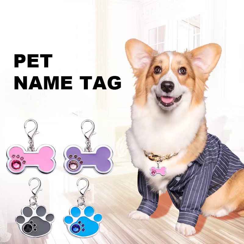 Dog Collar Pendant Custom Personalized Pet Name Tag Dog Name Tags Engraved  Nameplate ID Tag for Dogs
