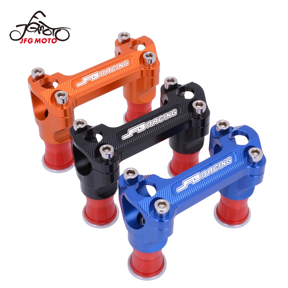 JFG MOTO Motorcycle Orange 28mm Handlebar Risers Mount Clamp Adaptor ...