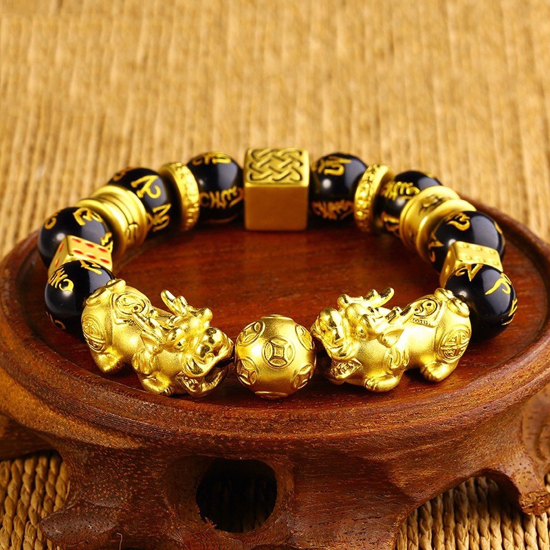 Genuine feng shui store black obsidian bracelet