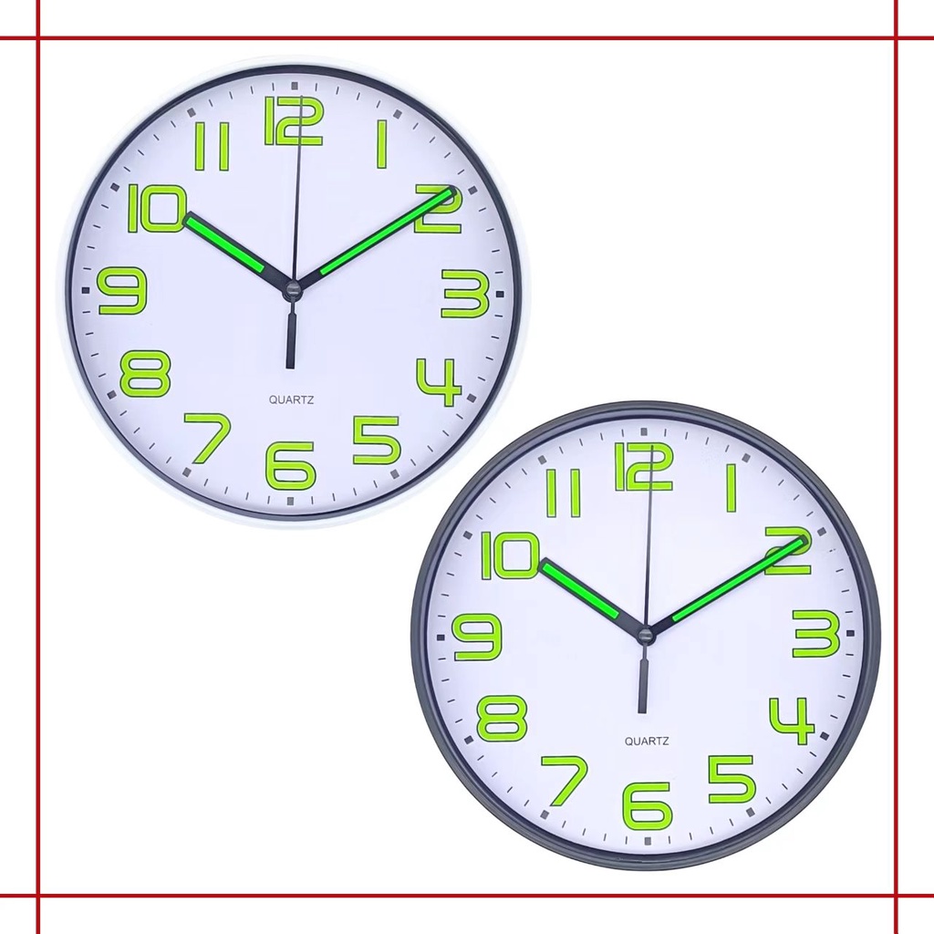 2A White Glow in the Dark Wall Clock Simple Minimalist Design Luminous ...