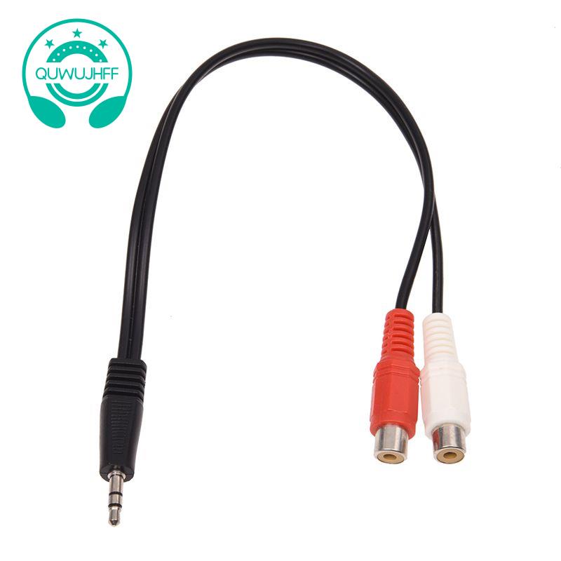 3.5mm stereo adapter headphone jack to 2 RCA jack adapter audio cable ...